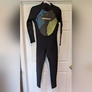 Gladiator Men's Black Full Wetsuit Size Large Neoprene Rubber Nylon Surfing Swim